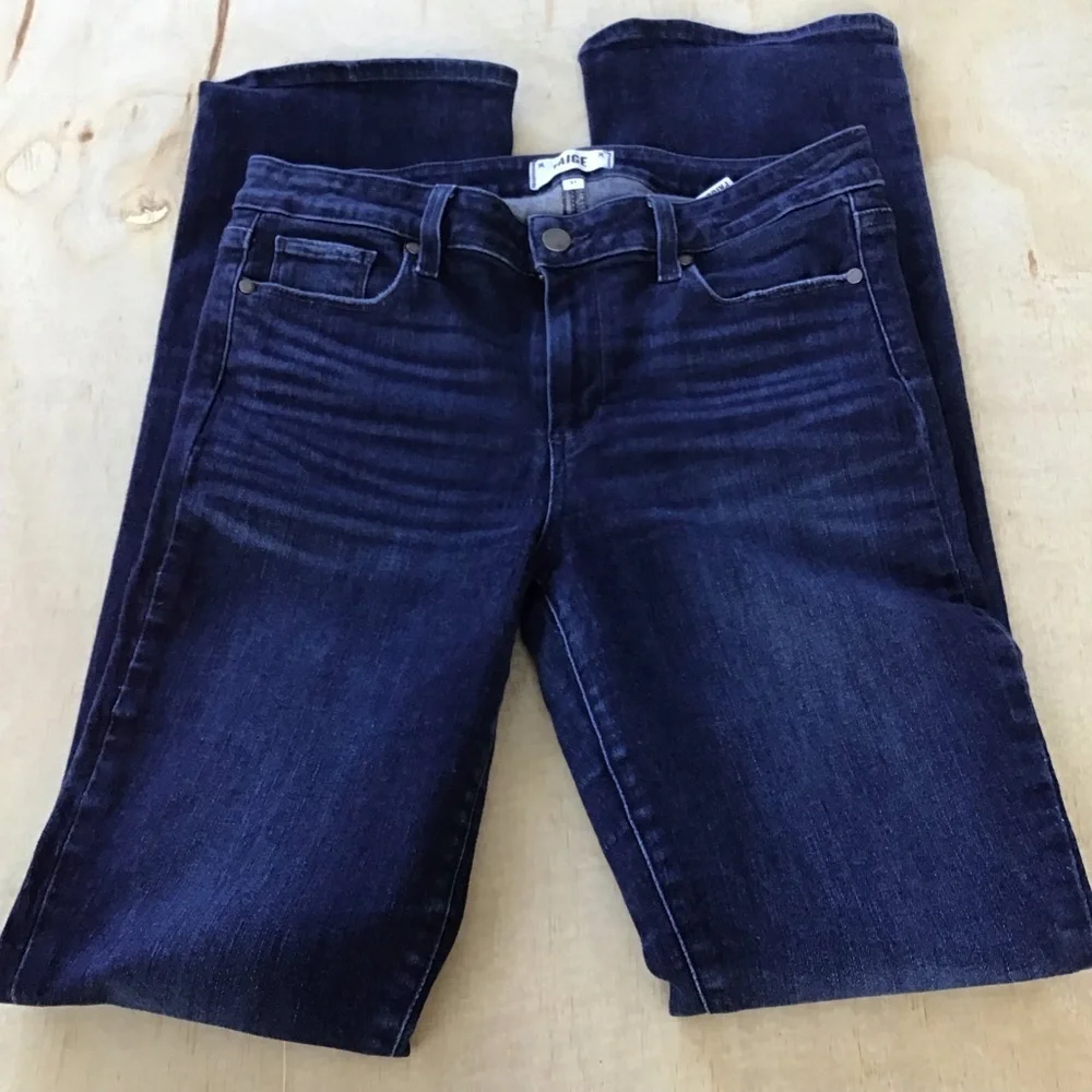 PAIGE Manhattan Baylor Dark Indigo Boot Cut Jeans - Picture 5 of 15